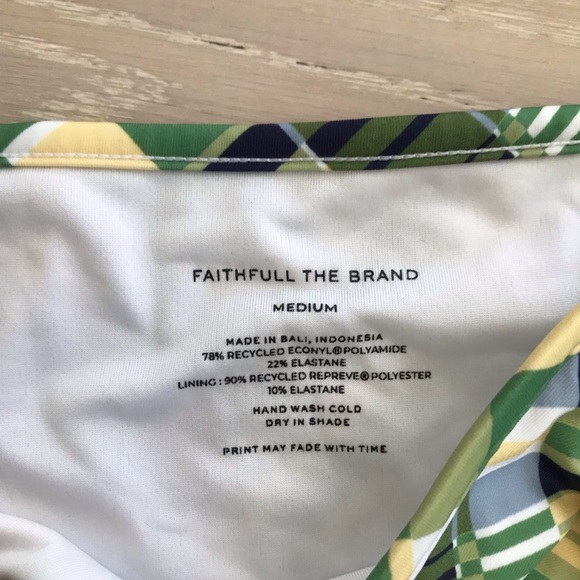 Faithfull The Brand Jaqueline Bikini Top hazel bottom set Check Print sz medium - Picture 5 of 7